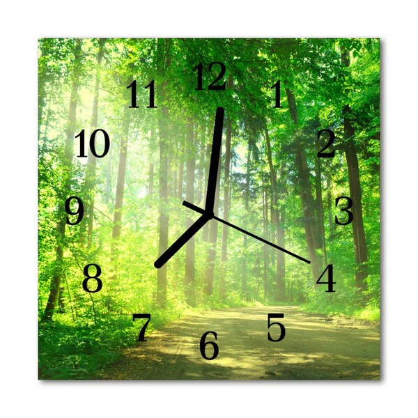 Orologio quadrato in vetro Foresta naturale