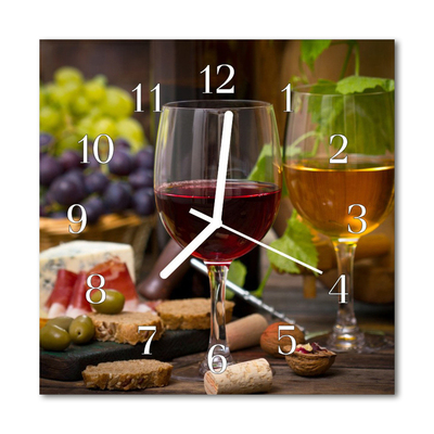 Orologio quadrato in vetro Un bicchiere di vino