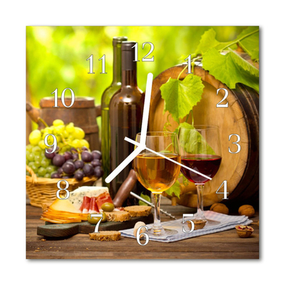 Orologio quadrato in vetro Uva per vino