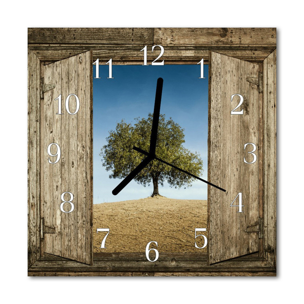 Orologio quadrato in vetro Albero