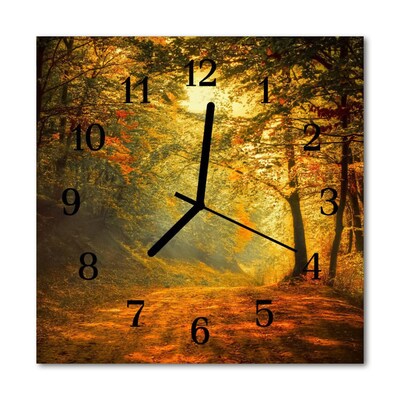 Orologio quadrato in vetro Forest autumn