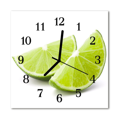 Zegar szklany kwadratowy Limonka