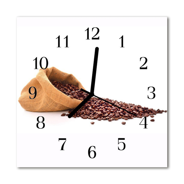 Orologio quadrato in vetro Chicchi di caffè