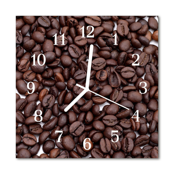 Orologio quadrato in vetro Chicchi di caffè