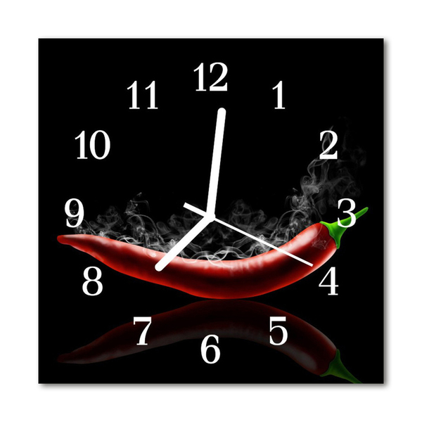 Orologio quadrato in vetro Peperoncino