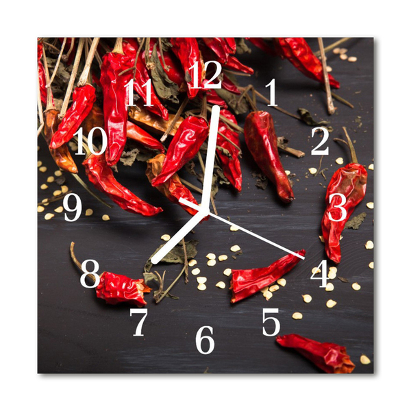 Orologio quadrato in vetro Peperoncino