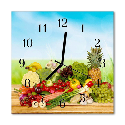 Orologio quadrato in vetro Verdure di frutta