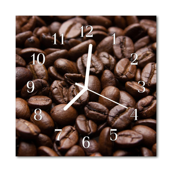 Orologio quadrato in vetro Chicchi di caffè
