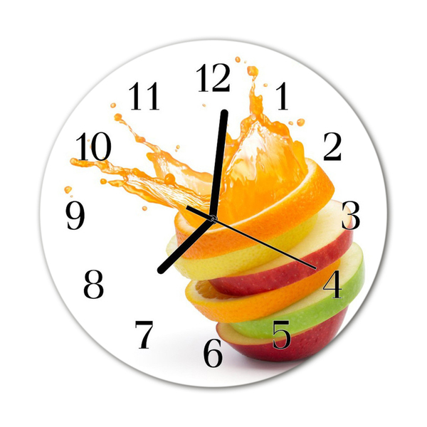 Orologio rotondo in vetro Frutta