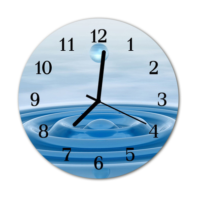 Orologio rotondo in vetro Acqua