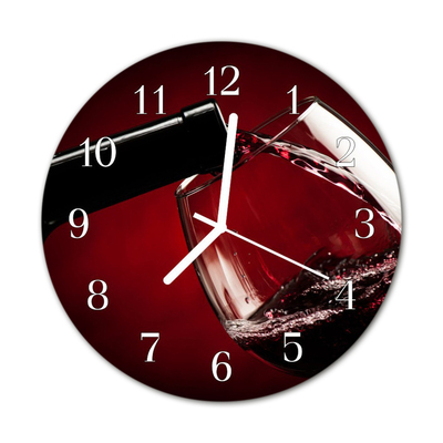Orologio rotondo in vetro Bicchiere di vino