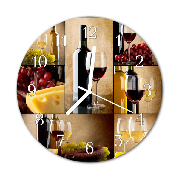 Orologio rotondo Una bottiglia di vino