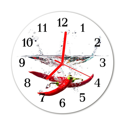 Orologio rotondo in vetro Peperoncino