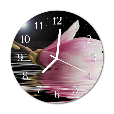 Orologio rotondo Fiore di magnolia