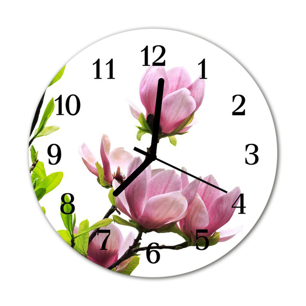 Orologio rotondo Fiore magnolia