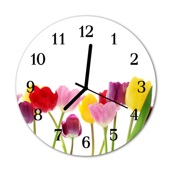 Orologio rotondo Tulipani colorati