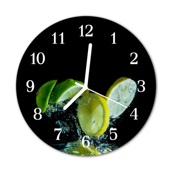 Orologio rotondo in vetro Limone lime