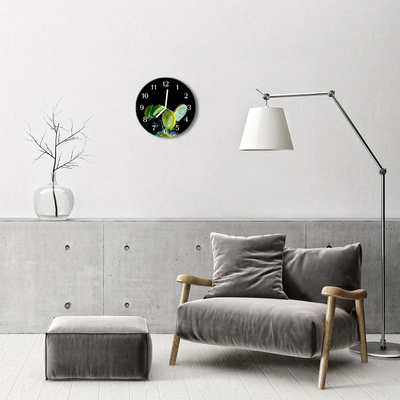 Orologio rotondo in vetro Limone lime