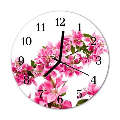 Orologio rotondo in vetro Fiori