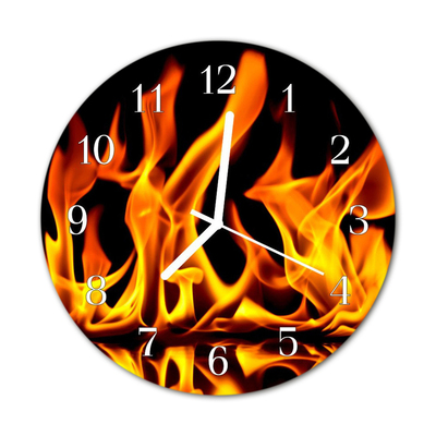 Orologio rotondo in vetro Fuoco