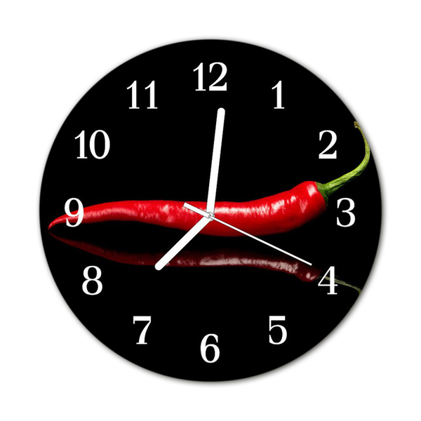 Orologio rotondo in vetro Peperoncino