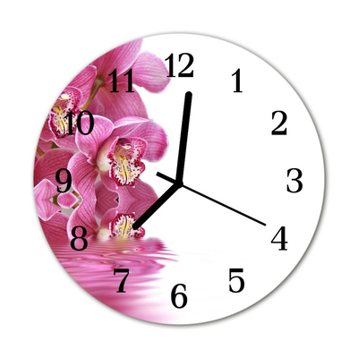 Orologio rotondo in vetro Orchidea