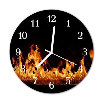 Orologio rotondo in vetro Fuoco