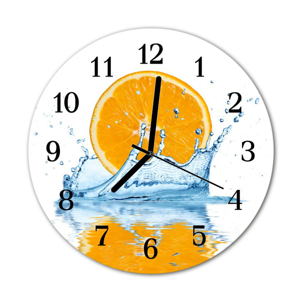 Orologio rotondo in vetro Acqua arancione