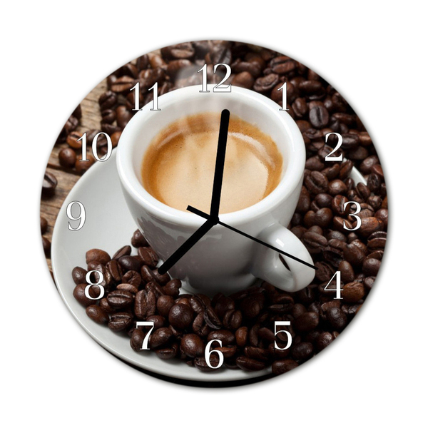 Orologio rotondo in vetro Tazza di caffè