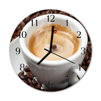 Orologio rotondo in vetro Tazza di Caffè