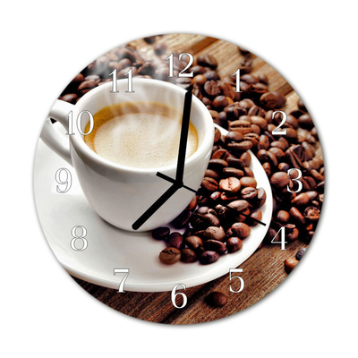 Orologio rotondo in vetro Tazza di caffè