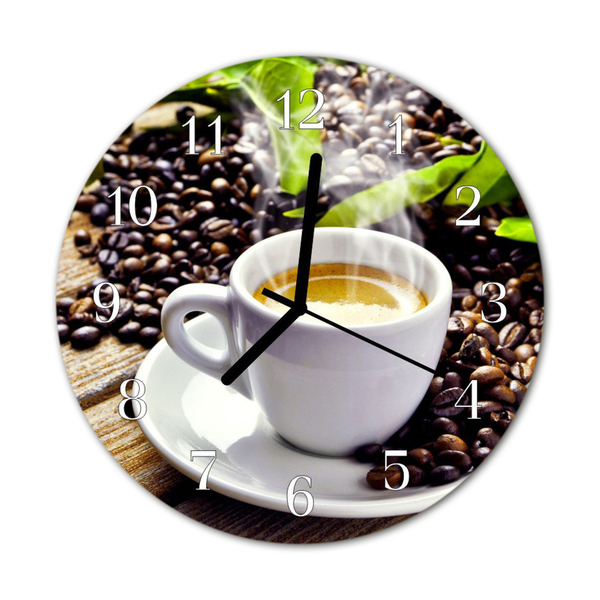 Orologio rotondo in vetro Tazza di caffè