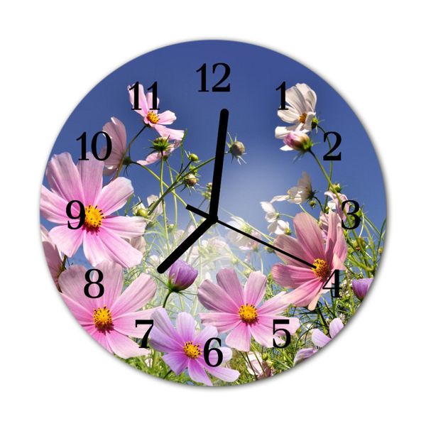 Orologio rotondo in vetro Fiori spaziali