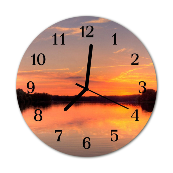 Orologio rotondo in vetro Tramonto