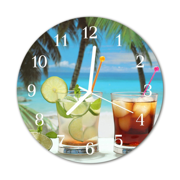 Orologio rotondo in vetro Cocktail