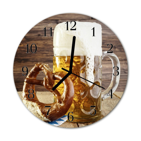 Orologio rotondo Birra pretzel