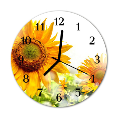 Orologio rotondo in vetro Girasole