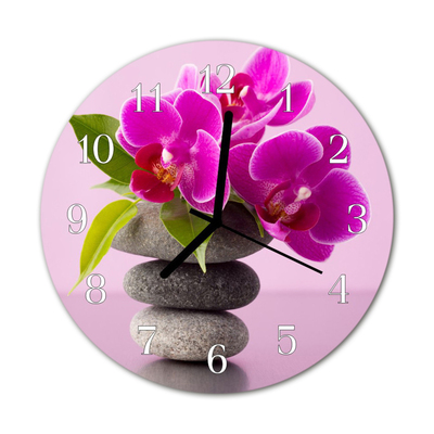 Orologio rotondo in vetro Orchidea