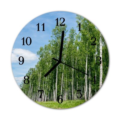 Orologio rotondo Foresta di betulla