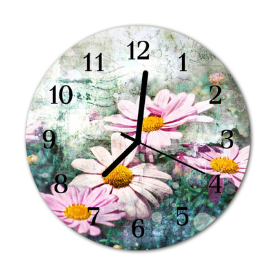 Orologio rotondo in vetro Fiori