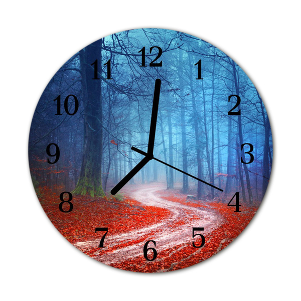 Orologio rotondo in vetro Sentiero nella foresta