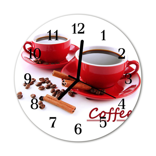 Orologio rotondo in vetro Tazza di Caffè