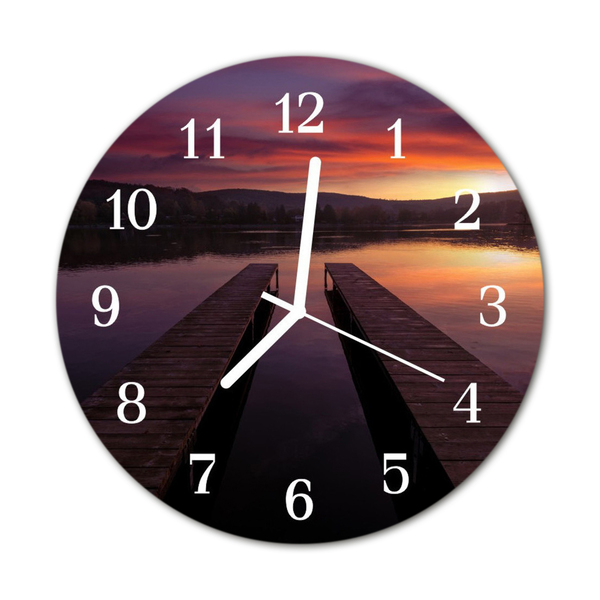 Orologio rotondo in vetro Il tramonto