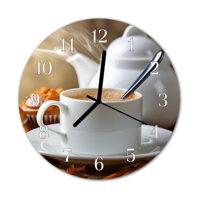 Orologio rotondo in vetro tazza di caffè