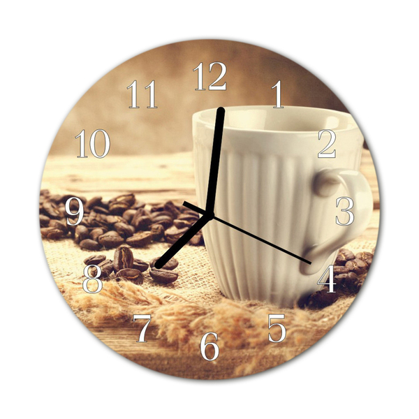 Orologio rotondo in vetro Caffè