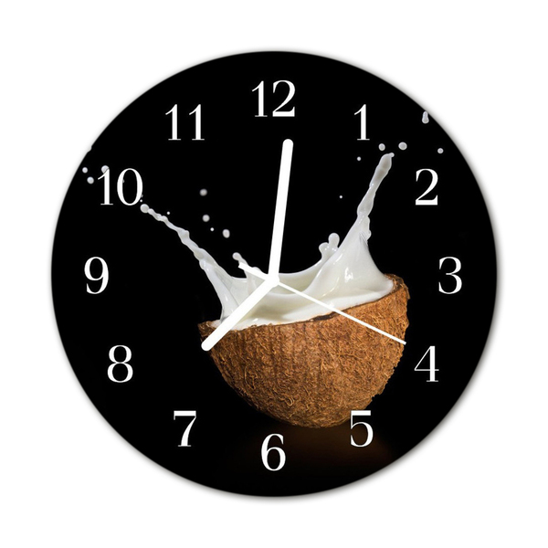 Orologio rotondo in vetro Noce di cocco