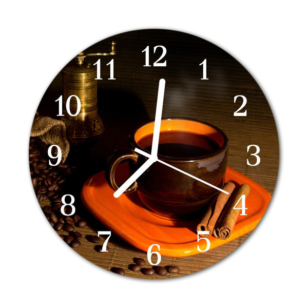 Orologio rotondo in vetro Caffè