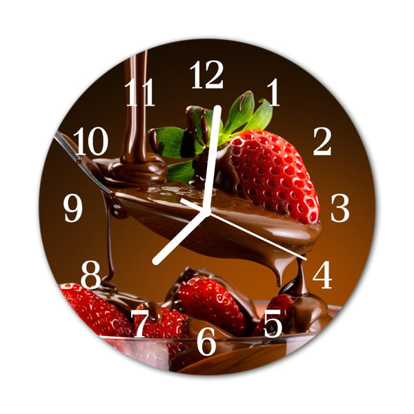 Orologio rotondo in vetro Fragole al cioccolato