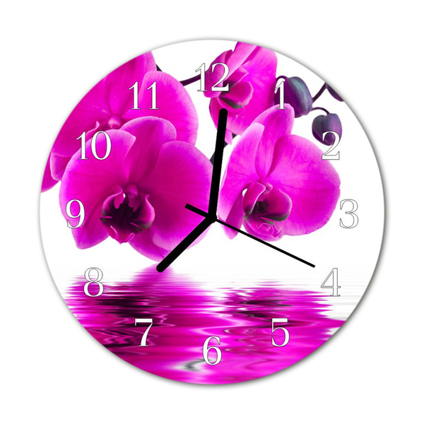 Orologio rotondo in vetro Orchidea