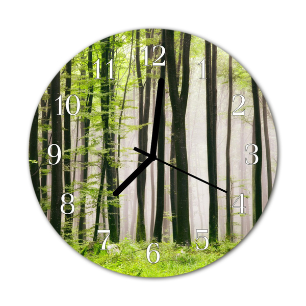 Orologio rotondo in vetro foresta